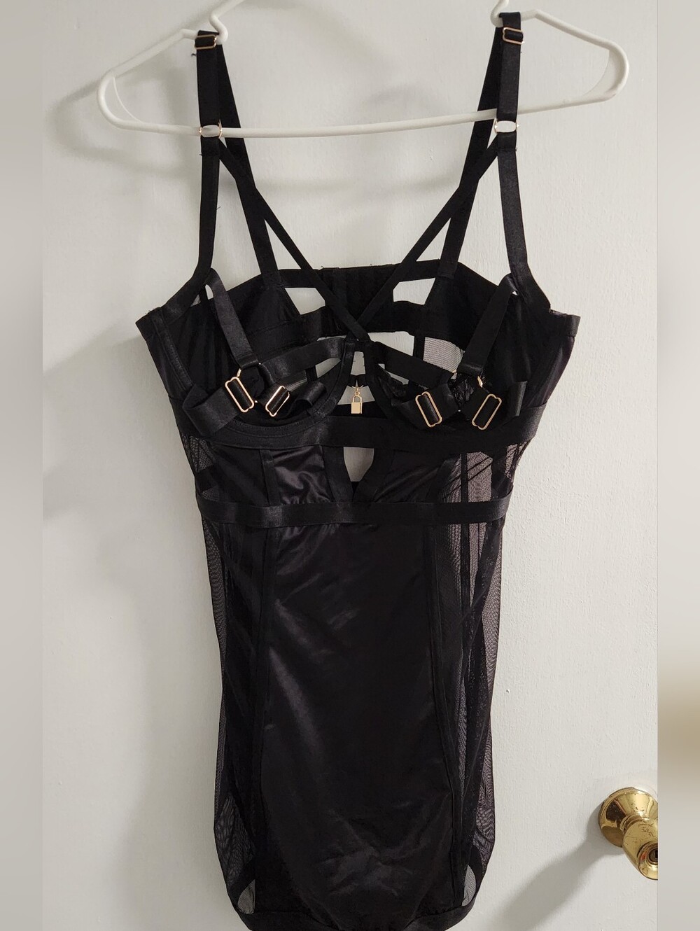 Black Strappy Mesh Lingerie , Size S